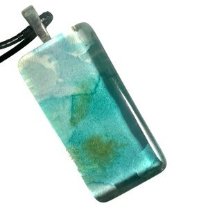 Mountain Sea Landscape Pendant Abstract Collage